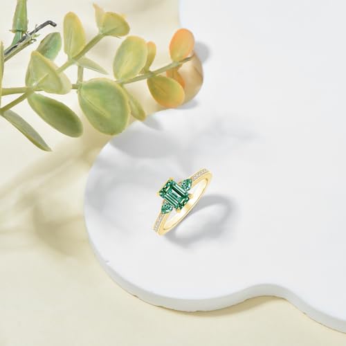 Green/Blue/Purple/Pink Moissanite Ring 925 Sterling Silver Personalized Lab Created Moissanite Engagement Ring D Color VVS1 Clarity Anniversary Jewelry Gifts for Women Wife3