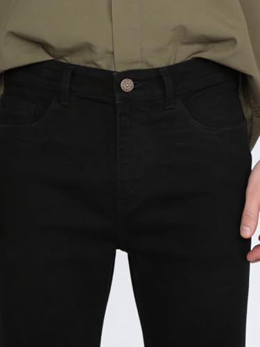 Image of Urbano Fashion Men's Straight Fit Heavy Washed Denim Jeans Stretchable