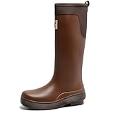[VimLex] レインブーツ レディース長靴 ロングブーツ 婦人 滑り止め 女性 梅雨 園芸 防水ブ ーツ 美脚 防滑 晴雨兼用 大きいサイズ 男女兼用 24.5cm-27cm (22.5 cm,ブラウン)