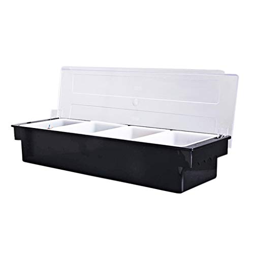 Fenteer Condimento Raffreddato A Ghiaccio Contenitore per Alimenti Vassoio Refrigerato in Plastica per Bar Lavori Domestici Ristorante Buffet All'aperto