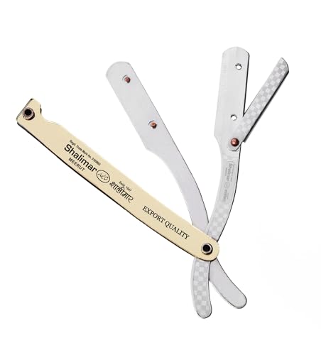 Image of Shalimar Brand Professional Barber Salon Shaving Straight Edge Razor Barber Beard Shaping Razor Plastic Handle Stainless Steel Head For Men