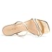 Miorap Square Open Toe Heels for Women Strappy Chunky Block Heeled Wedding Comfort Dressy Slides Sandals Gold Size 08