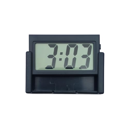 Small Digital Clock，Portable Travel Clock，Classroom Bedroom Bathroom Glass Car Motorcycle Dashboard Mini Clock Battery Operated Self Adhesive (1, Black)