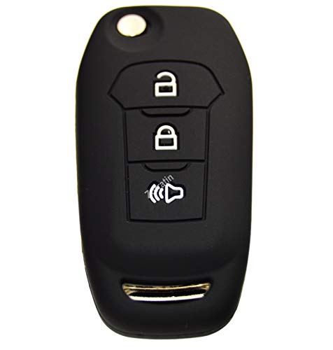 Image of Silicone Key Fob Cover Remote Protector for Ford F150 F250 F350 F450 F550 Raptor Ranger Transit Fusion Bronco EcoSport Escape Explorer Expedition Lightning Maverick XLT (Flip Key)