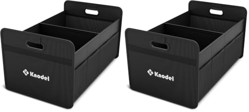 Image of K KNODEL Car Trunk Organizer, Foldable Organizer for Car, Automotive Consoles & Organizers, Storage with Reinforced Handles (Medium, Black) (Pack of 2)