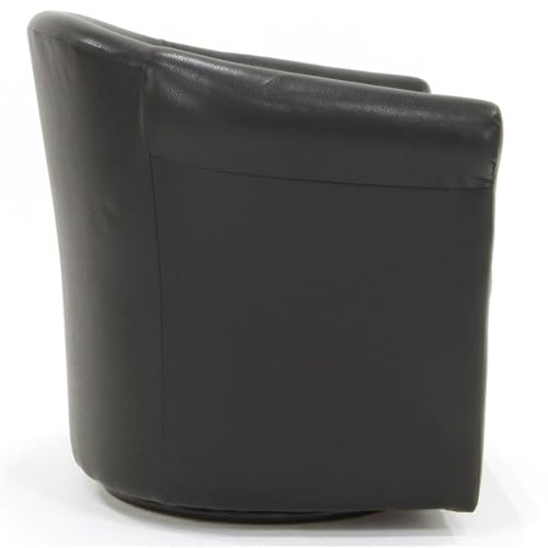 Sillón giratorio tapizado cuero sintético Negro miniatura 3