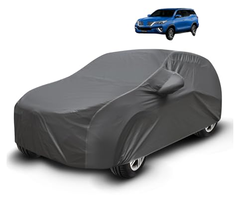 Image of Auto Hub Waterproof Car Cover Compatible with Fortuner New (Model : 2016-Till Date) with Mirror Pockets, Soft Cotton Lining, Fortuner Car Cover Waterproof, Grey