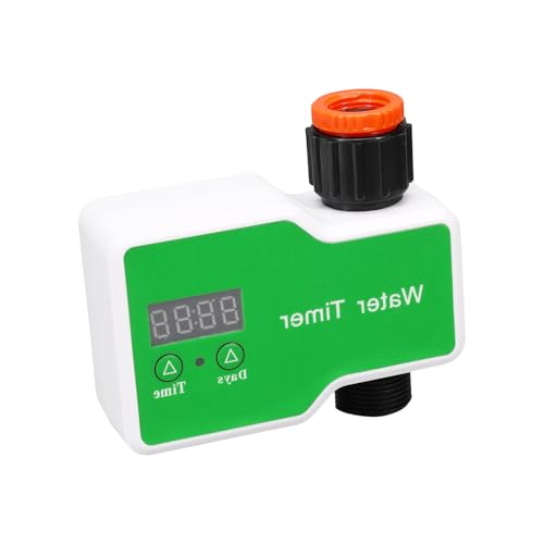 INSEOWI Temporizador de riego programable para exteriores con pantalla LCD, fácil instalación en espiral, tecnología de ahorro de agua para macizos de flores, boquilla de temporizador de agua de