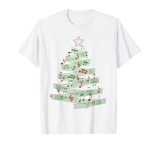 Árbol de Navidad Notas Musicales Canción Navidad Músico Pijama Camiseta