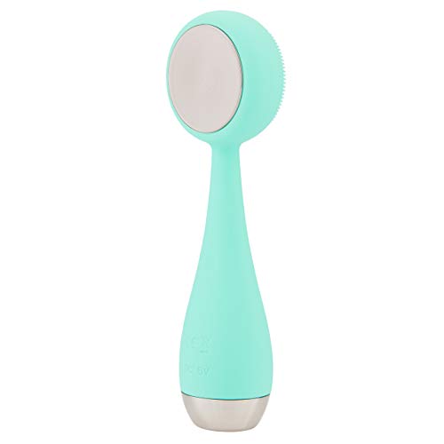 PMD Clean Pro - Smart Facial Cleansing Device with Silicone Brush & ActiveWarmth Anti-Aging Massager - Waterproof - SonicGlow Vibration Technology - Lift, Firm, and Tone Skin on Face and Body - Teal