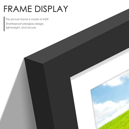 Image of DUENPY 4-Pack 8x16 Collage Picture Frames, 5x7 Collage Picture Frame Displays Three 5x7 inch Photos, or 8x16 (Without Mat) for Available Horizontal Wall Mounting Display and Vertical, Black
