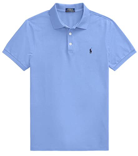 Image of Polo Ralph Lauren Men Custom Fit Mesh Pony Logo Shirt (L, HarborBlue)