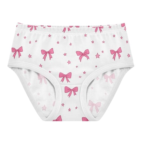 Wusikd Pink Bows Stars Cute Girls' Underwear Cotton Girls Briefs Soft Toddler Underwear 2T