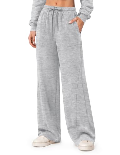 LOMON Wide Leg Sweatpants Women Fleece Fall Spring Sweat Pants