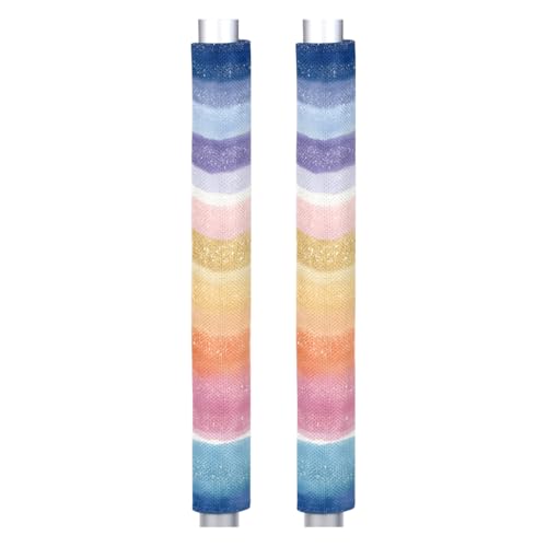 Image of Refrigerator Door Handle Covers Set of 2 Decorate Color Stripes Washable Fridge Dishwasher Mocrowave Oven Stove Decor Protector Handle Cover Keep Kitchen Appliance Clean from Food Stains Decorate
