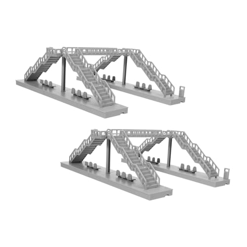 WOONEKY 2 Szt. Miniaturowy Mostek Nadchodnik Model Mostu dla Kolejki Modelowej Akcesoria Do Ogrodu Miniaturowego Kreatywny Do Budowy Scenki Kolejowej i Dekoracji Table