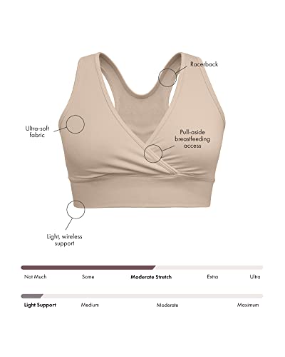 Image of Kindred Bravely French Terry Racerback Nursing & Sleep Bra, Maternity Bra | Breastfeeding bra, wire free, crossover pull aside access, super soft and stretchy, Supportive, for pregnancy & postpartum