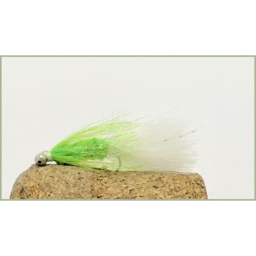 6 Pack of White Shaggy Cats Whiskers Size 10, Trout Flies