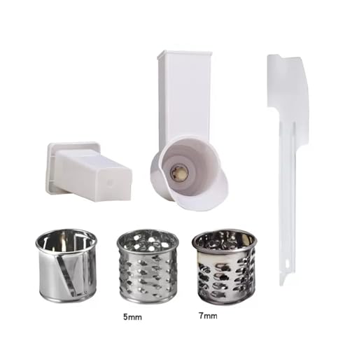 Grattugia elettrica per formaggio, 300 W, professionale, in acciaio inox, per grattugiare formaggio e verdure dure, fino a 60 gatti/ora, include tre fusti per coltelli