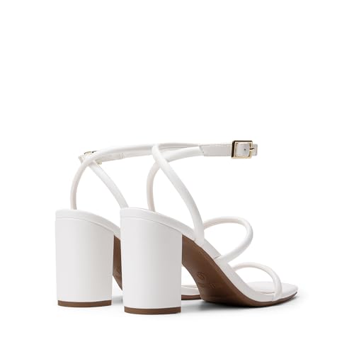 Image of DREAM PAIRS Women Heels Chunky Square Open Toe Strappy Ankle Strap Block High Heeled Sandals for Dressy Wedding Comfortable Shoes