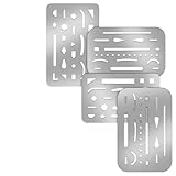 4 Stück Edelstahl Radierschablone,Mechanische Zeichenwerkzeuge,Metall Radiergummi Schutzwerkzeug,für Brandmalerei,Ingenieurdesign,mechanisches,Painting,Zeichnen Kunstdesign