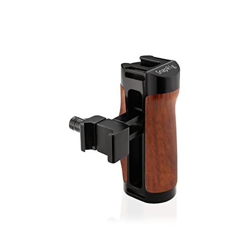 Image of Proaim Snaprig Wood Mini Side Handle for Camera Cage & Rig | Ergonomic Grip for Comfortable Hand-held Shooting - Height Adjustable Option & NATO Rail Clamp |Shoe Mount & Strap Slot - Durable (WSH-02)