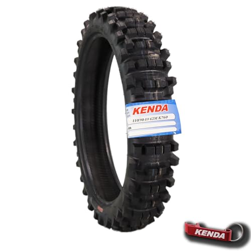 Kenda Trakmaster K760 110/90-19 Rear Tire for Motorcycles Dirt Bikes and City Bikes - Durable Off-Road & Street Performance with Keychain 110x90x19