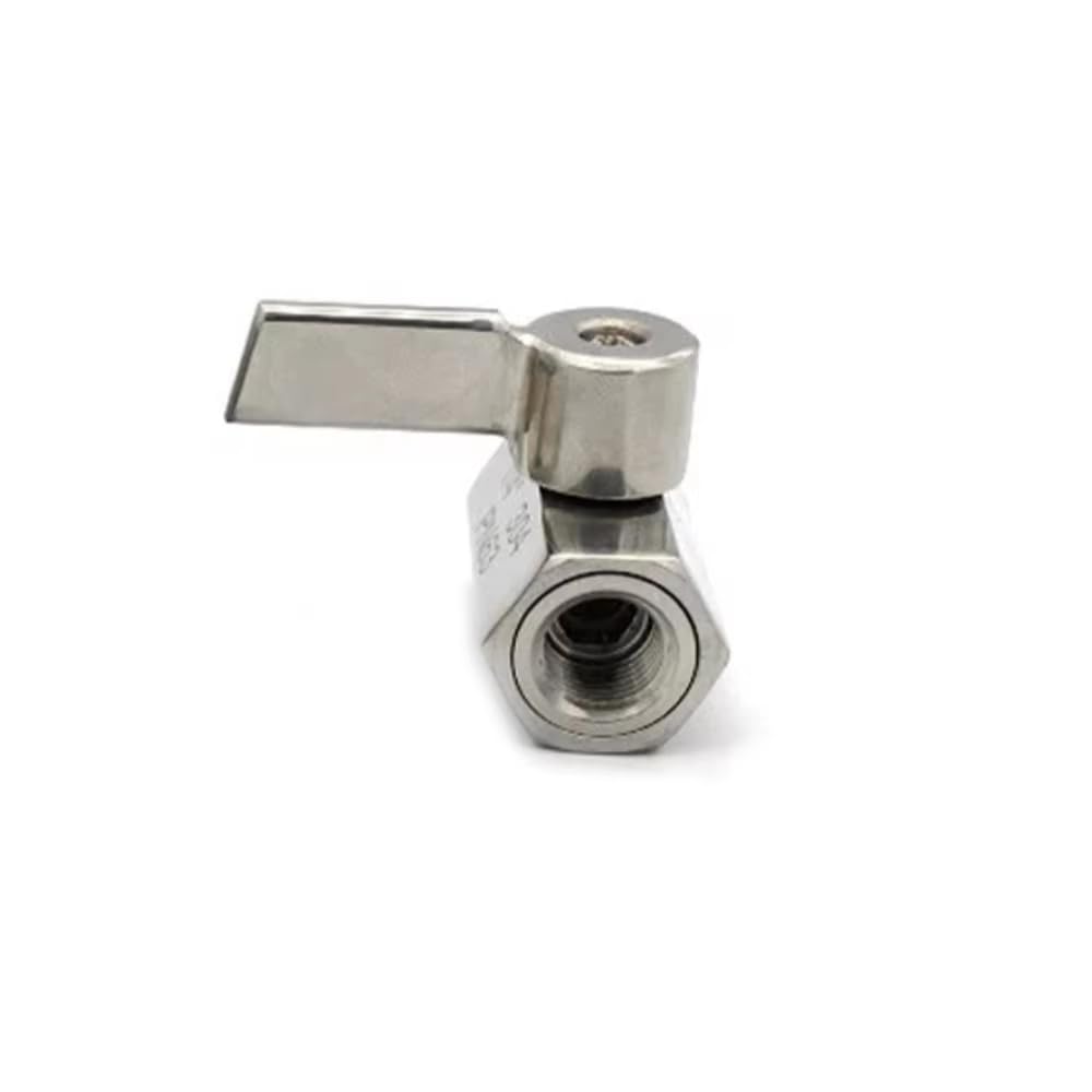 10 valvole a sfera mini in acciaio inox con filettatura femmina/maschio G1/4 e leva manuale DN8