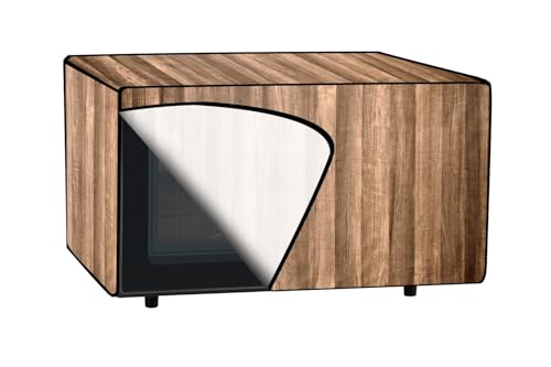 Image of The Furnishing Tree microwave oven cover compatible for IFB 23 Liters Convection 23BC4, Waterproof, Dustproof, Wipeable, Cover Size In CM: (50.8x43.2x35.6), Wooden Pattern Brown