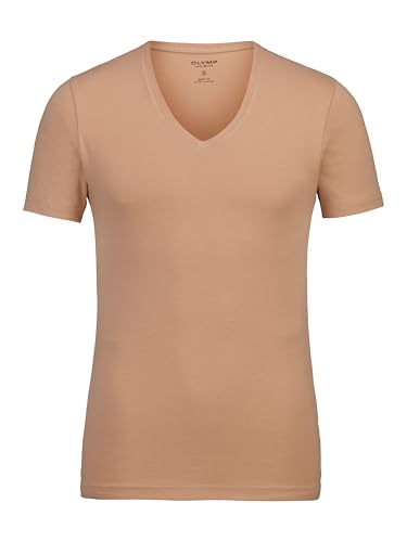 OLYMP Herren T-Shirt Langarm Level.Five,Einfarbig,Body fit,Caramel 24,L