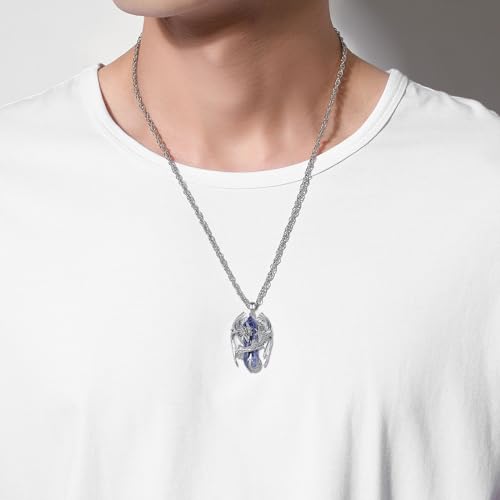 INFUSEU Unique Dragon Necklaces with Healing Crystal Stone for Men Women, Personalized Spiritual Gifts, 24 Inch Chain - Image 5