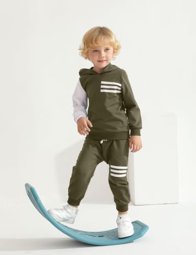 Image of Toddler Boy Clothes Long Sleeve Hoodie Sweatsuits Tops and Pants 2Pcs Boys Fall Winter Outfits Set