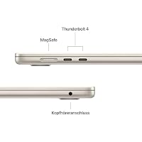 Apple 15,3" MacBook Air M5 Chip mit 10‑Core CPU und 10‑Core GPU: Liquid Retina Display, 16 GB gemeinsamer Arbeitsspeicher, 1 TB SSD, Touch ID, WLAN 7, Polarstern; mit Apple 70W USB‑C Power Adapter – Ansicht 4