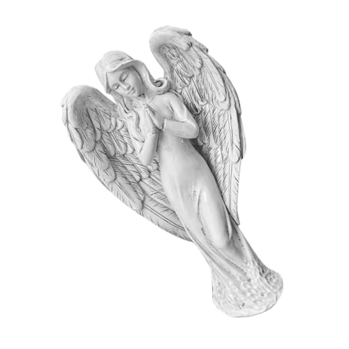 Gogogmee Figurine d'ange en Résine Compacte Décoration Artisanale pour Maison et Jardin Statue d'ange en Prière Colorée Ornement Décoratif Intérieur et Bureau Présent