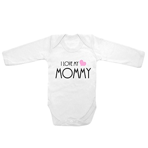 Baby Tee Time Long Sleeve Baby Girls' Pink Heart I Love My Mommy One Piece