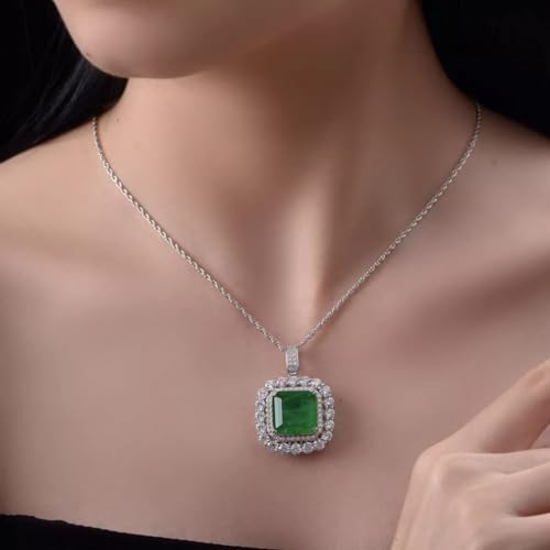 Collier émeraude Moissanite argent pour vos soirées chic - 3