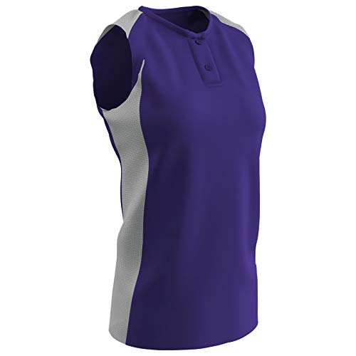 Maillot de baseball à carreaux Champro violet taille M anti-sueur
