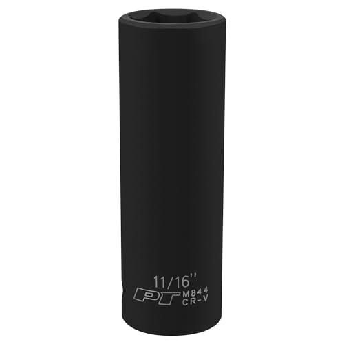 Image of Performance Tool M844 1 /2-Inch Drive 11 /16-Inch 6pt Deep Wall Impact Socket - Chrome Vanadium Steel