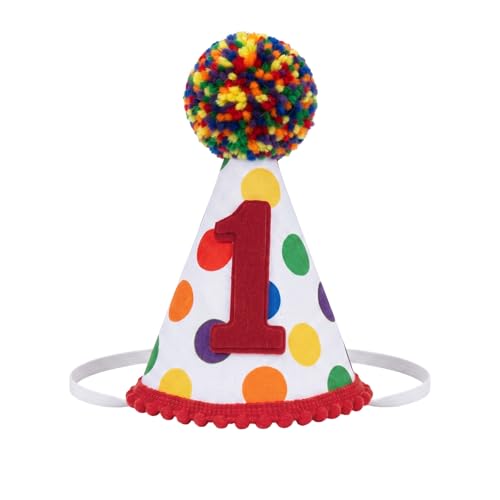 Bapukzy Rainbow 1st Birthday Hat for Baby Boy and Girl