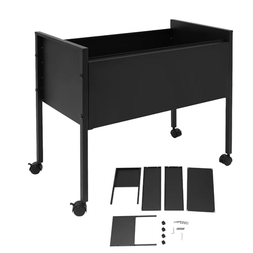 ROGONPDK Armoire de classement à roulettes avec roulettes - Chariot à dossiers suspendus moderne - 70 x 37 x 60 cm - Noir
