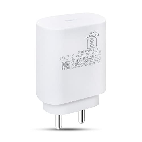 Image of for Samsung 25W Type C Original Wall Charger Adapter Cellular Phone Super Fast Charging Travel Adaptor for F14,M14,A14,A34,M34,F34,F54,A54 Ka Travel Quick PD Charge 25 Watt, White