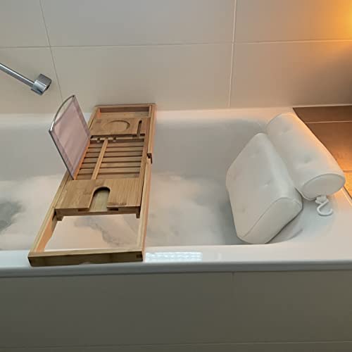SUMTIX Badewannenkissen-Set Badekissen inkl. Peelinghandschuh & Tragetasche |...