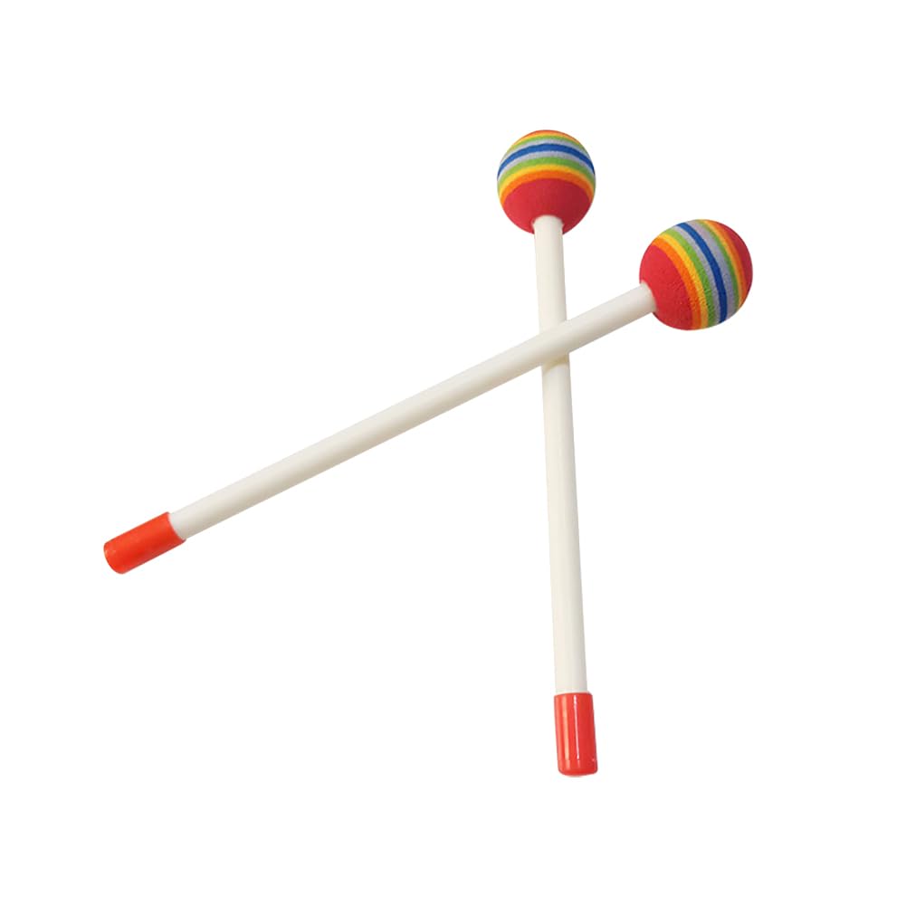 ccHuDE 4 Pcs Lollipop Drum Mallet Sticks Foam Head Percussion Sticks Round Felt Drum Stick Hand Percussion Beat Sticks Instrument Accessories for Kids