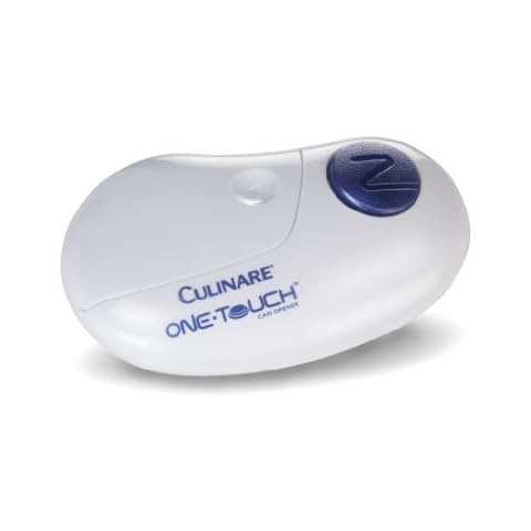 Culinare C50600 One Touch Electronic Tin Opener | White | Plastic/Stainless Steel | Automatic Can Opener | Battery Operated/Hands-Free Use/Magnetic Lid Removal | Batteries Not Included Cover