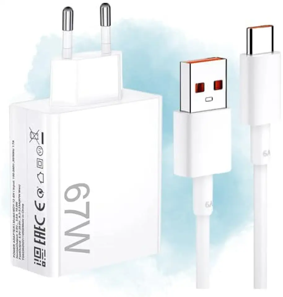 Carregador Turbo 67W 2 USB Compatível Com Xiaomi Poco X6 5G.