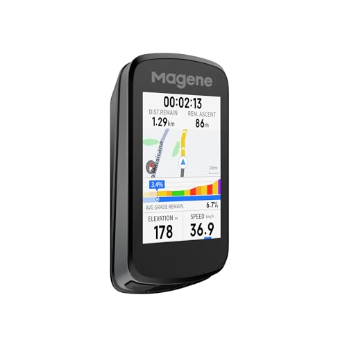 Magene C606 V2 GPS-Fahrradcomputer, Multi-Scenario ClimbPro, WLAN- & Bluetooth-Datenübertragung, Routenplanung, Austauschbare Halterung, Anpassbare Datenanzeige, Indoor-Training