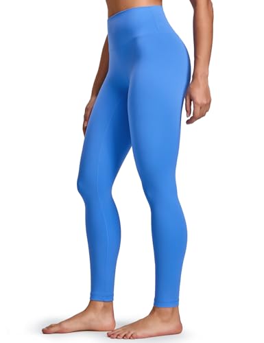 HeyNuts No Front Seam Leggings for Women High Waisted Seamless Workout Leggings Compression Tummy Control Buttery Soft Lounge Yoga Pants Full Length 28 Rippling Blue S(4/6)