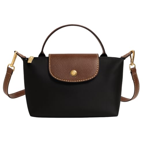 Mini Bolsa Transversal Feminina Color Block – Alça Ajustável, Preta, Estilo Casual & Fashion para Uso Diário