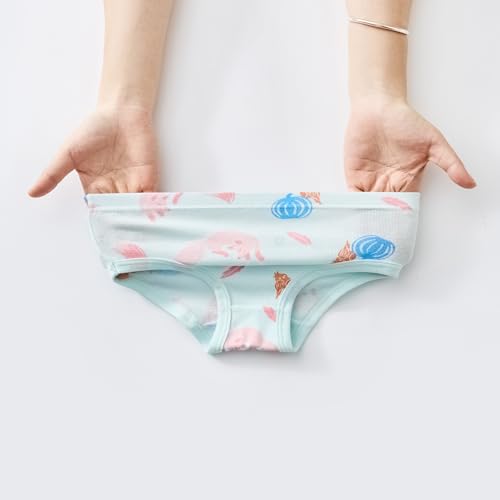 Girls Cotton Underwear Briefs, Multicolor Pattern Pack with Cute Prints, Soft Comfort Panties, 12Pack3