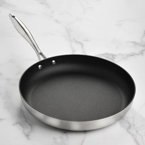 Scanpan CX+ 12.5" Fry Pan with Glass Lid - Stratanium Plus Nonstick - 5-ply Stainless Steel